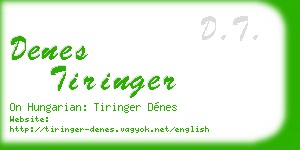 denes tiringer business card